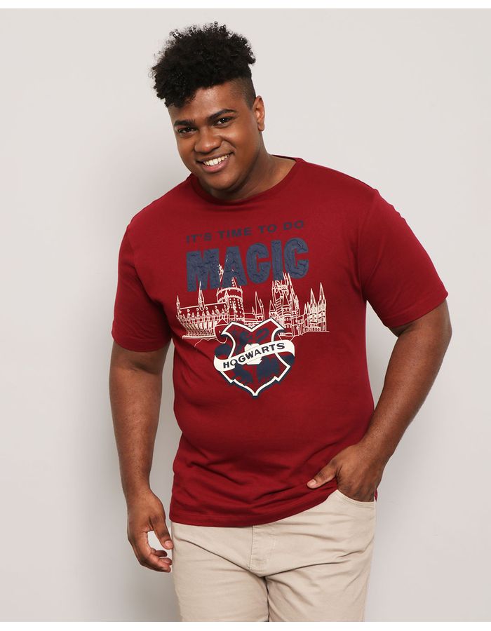 Camiseta-Plus-Size-Masculina-Estampa-Harry-Potter-Vinho-