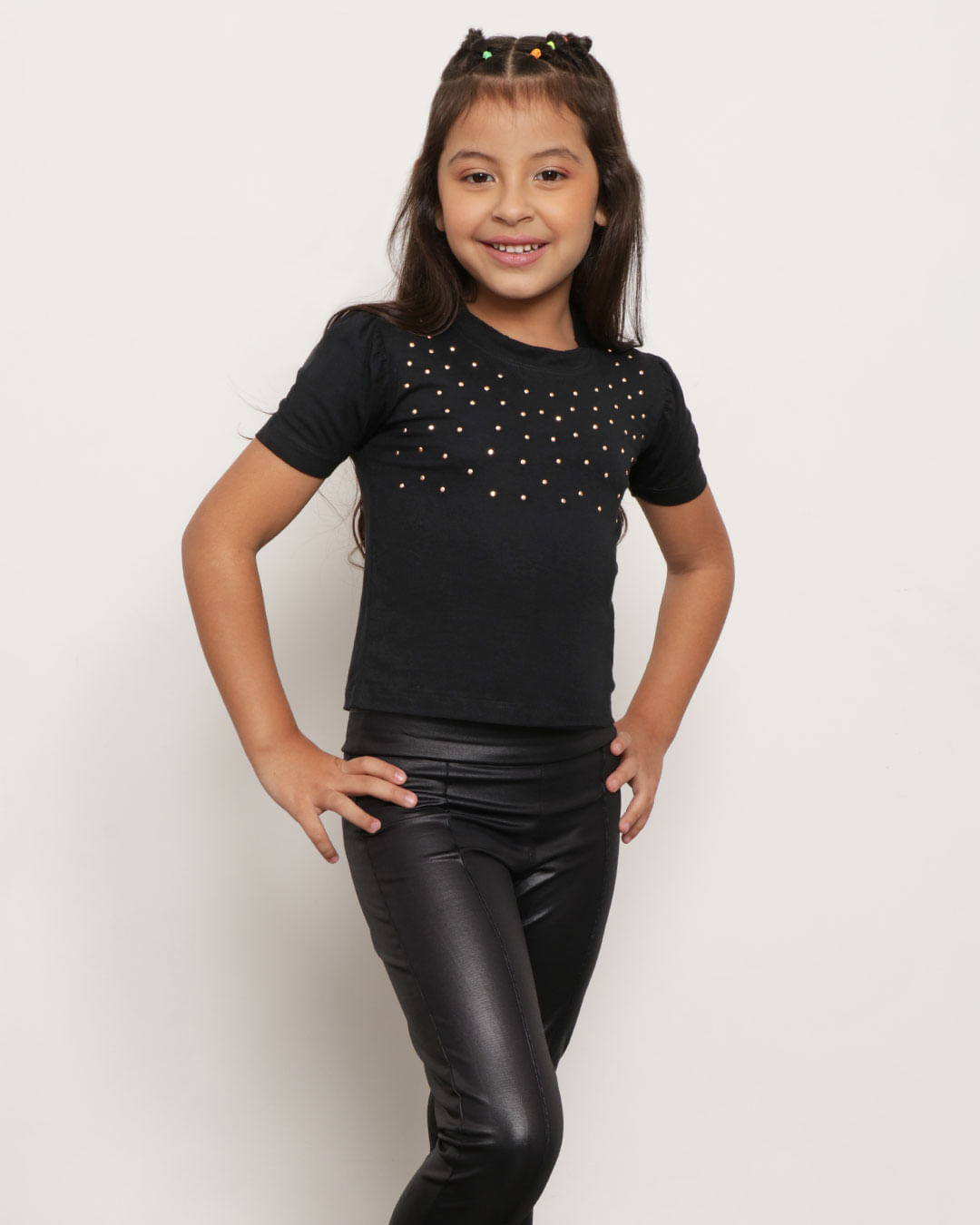 Blusa-Infantil-Manga-Curta-Bufante-Strass-Preta