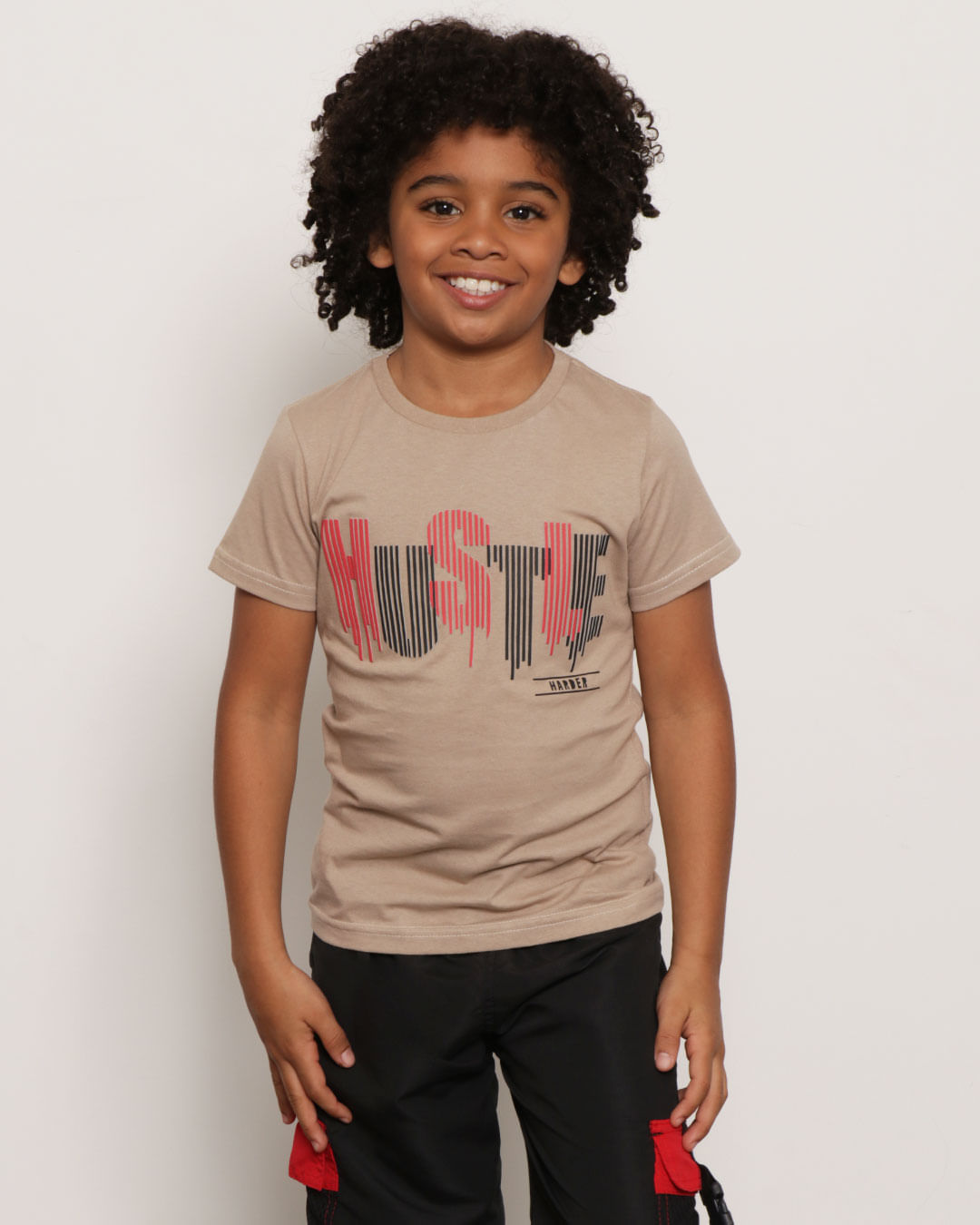 Camiseta-Infantil-Estampa-Texturizada-Manga-Curta-Bege