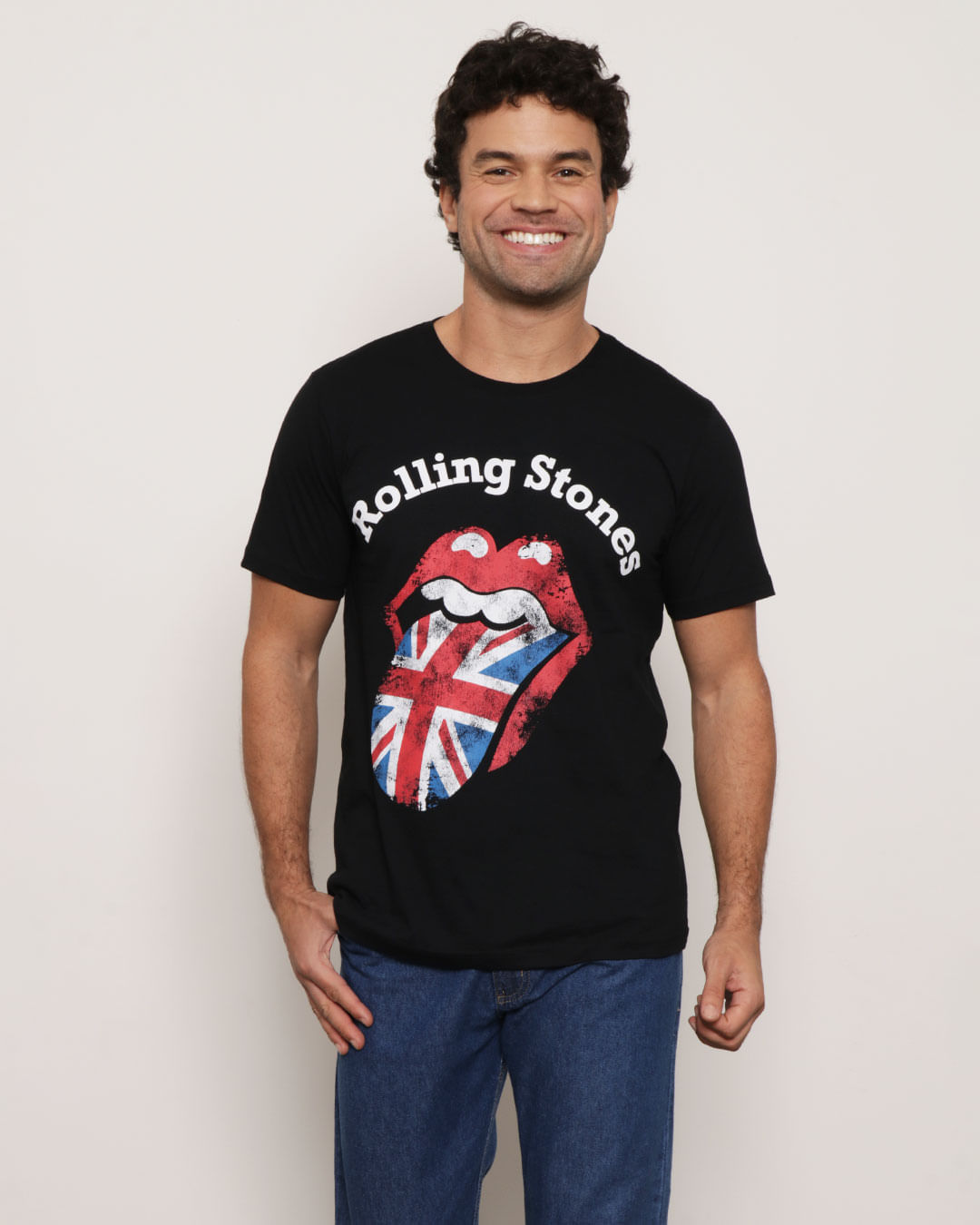 Camiseta-Masculina-Manga-Curta-Rolling-Stones-Preta-
