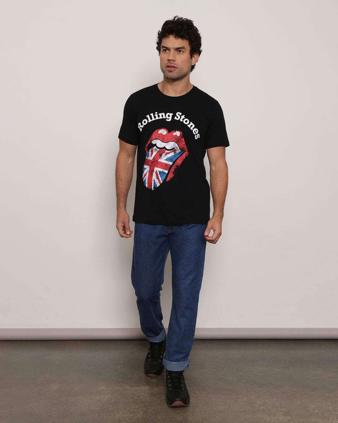 Camiseta-Masculina-Manga-Curta-Rolling-Stones-Preta-