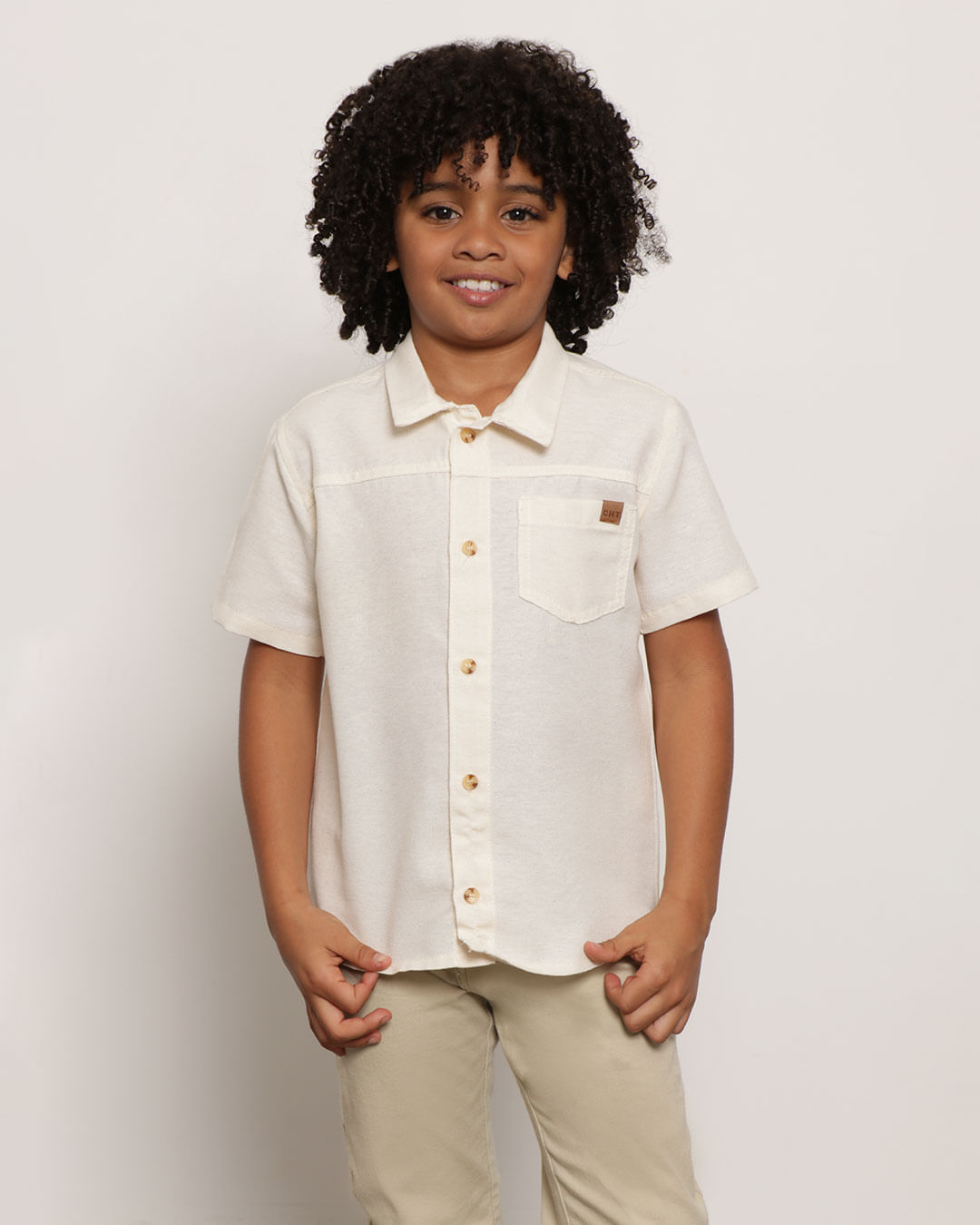 Camisa-Infantil-Rustica-Botoes-Manga-Curta-Off-White