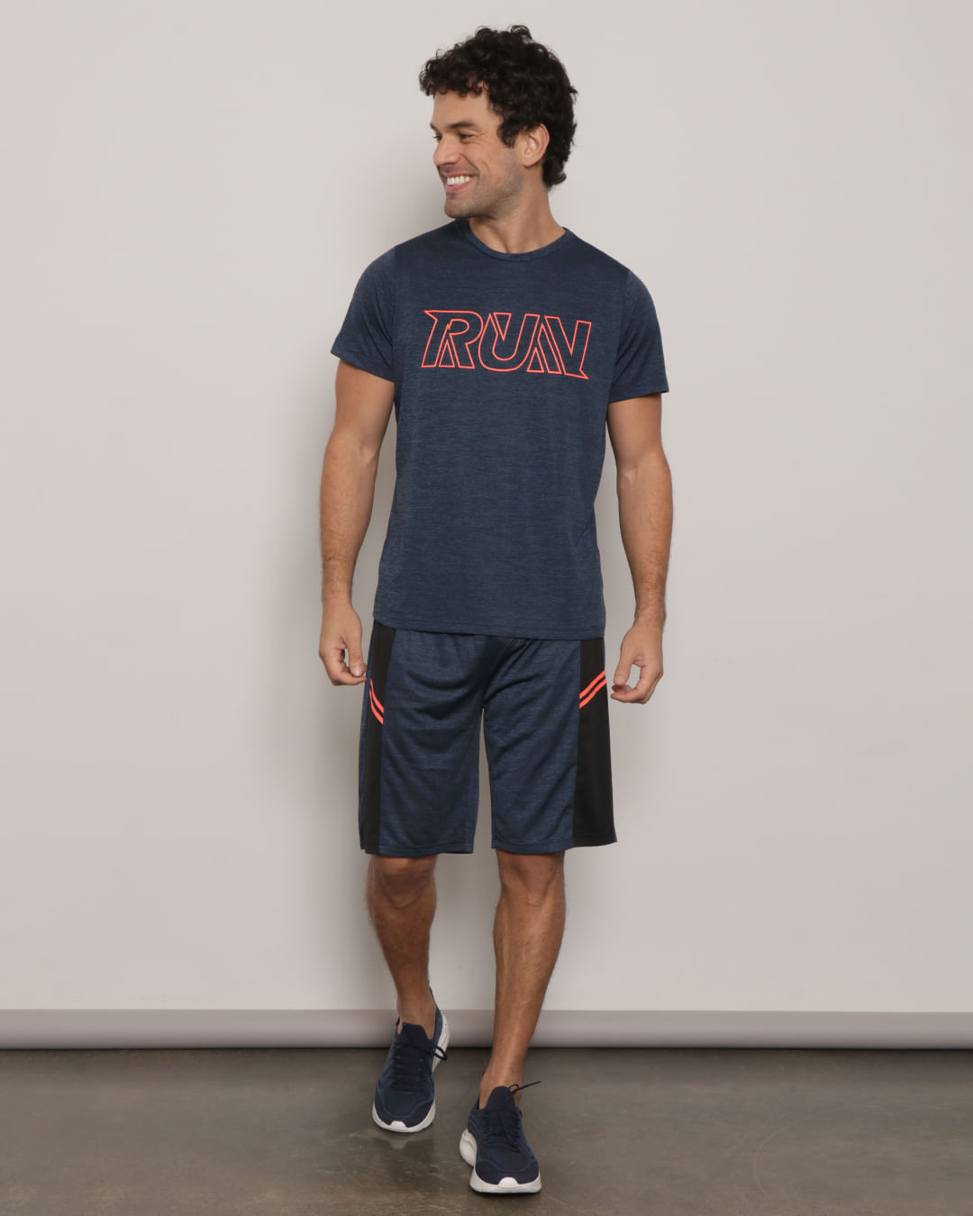 Camiseta-Masculina-Esporte-Mescla-Estampa-Run-Marinho