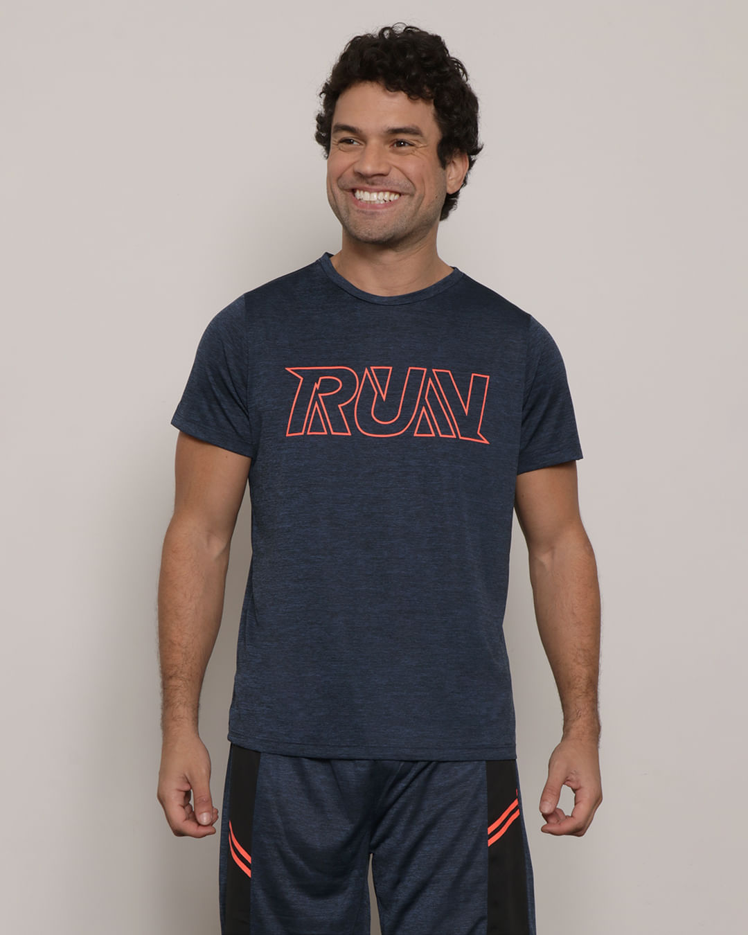 Camiseta-Masculina-Esporte-Mescla-Estampa-Run-Marinho