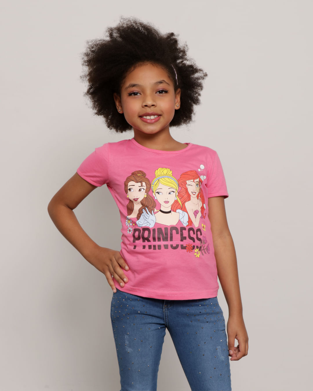 Blusa-Infantil-Disney-As-Princesas-Manga-Curta-Rosa