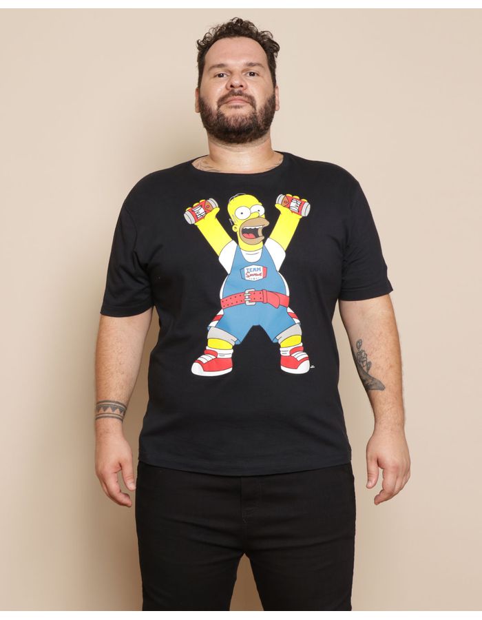 Camiseta-Plus-Size-Masculina-Manga-Curta-Estampa-Homer-Simpsons-Preta