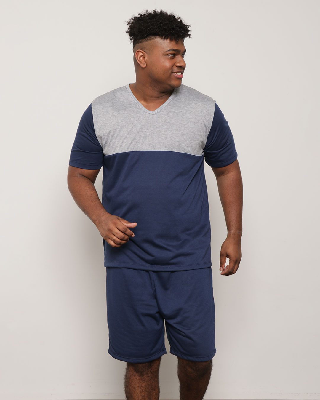 Pijama-Plus-Size-Masculino-Curto-Recorte-Azul