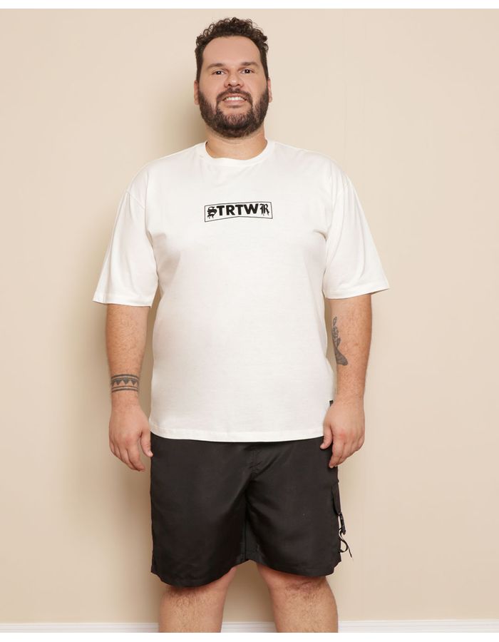 Camiseta-Plus-Size-Masculina-Manga-Curta-Estampa-Flocada-Off-White