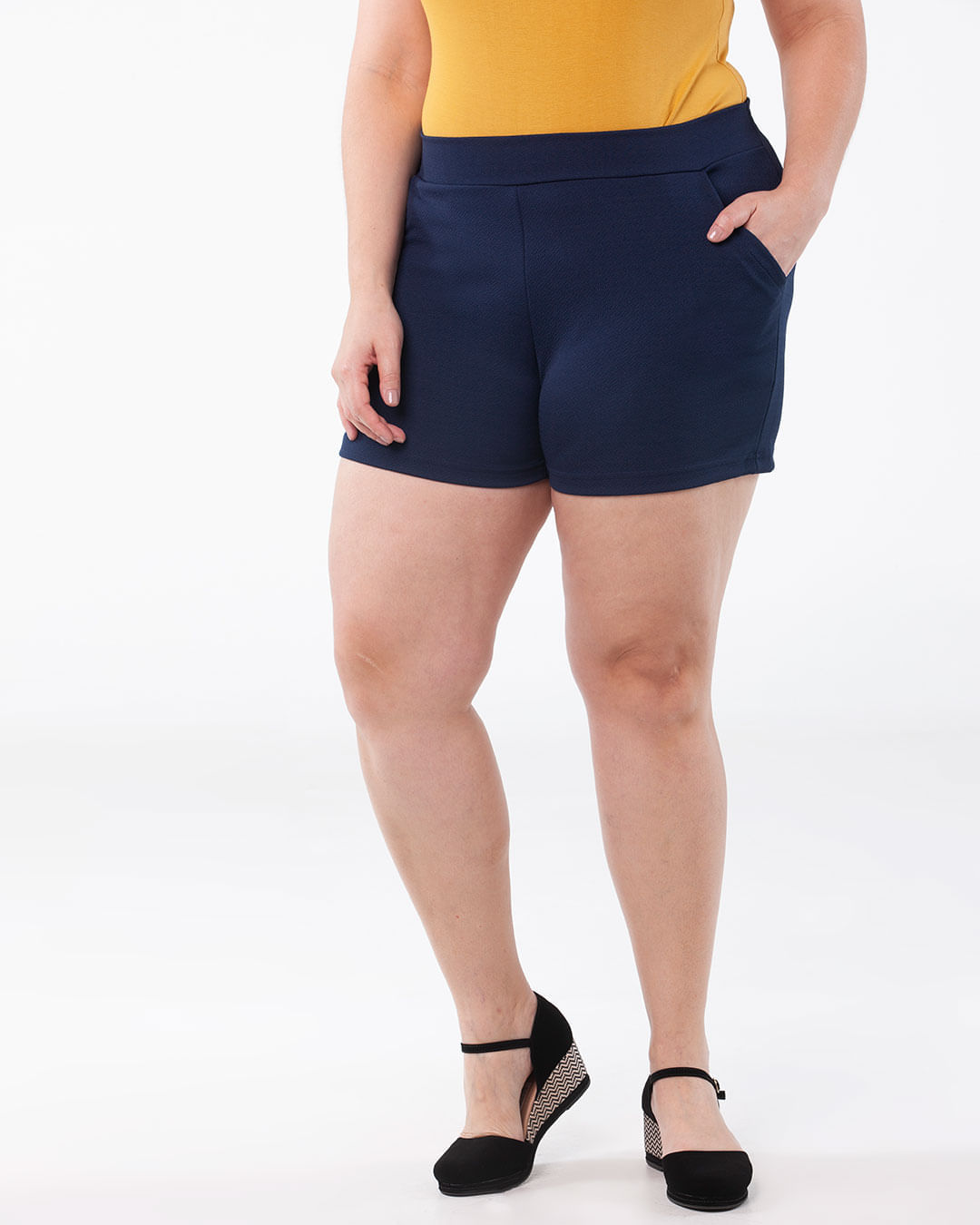 Shorts-Crepe-Feminino-Plus-Size-Basico-Cintura-Media-Azul-Marinho