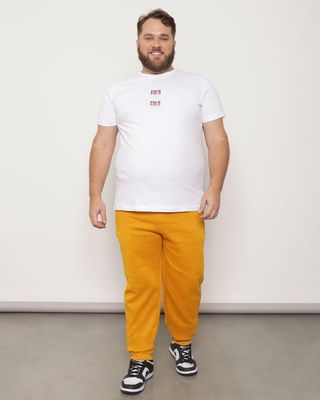 Calca-Moletom-Plus-Size-Masculina-Jogger-Bolso-Com-Ziper-Mostarda