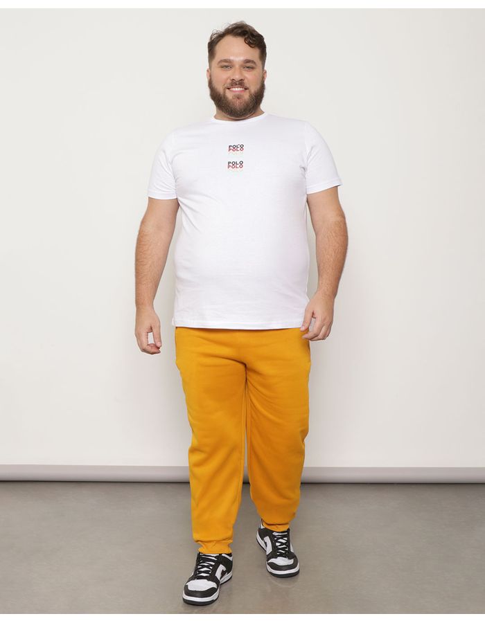 Calca-Moletom-Plus-Size-Masculina-Jogger-Bolso-Com-Ziper-Mostarda