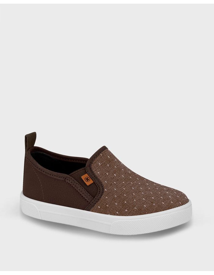 Tenis-Infantil-Slip-On-Padronagem-Molekinho-Marrom