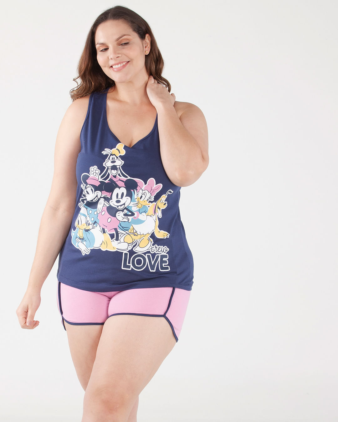 Pijama-Feminino-Azul-2-Pecas-Estampa-Turma-Mickey-Disney