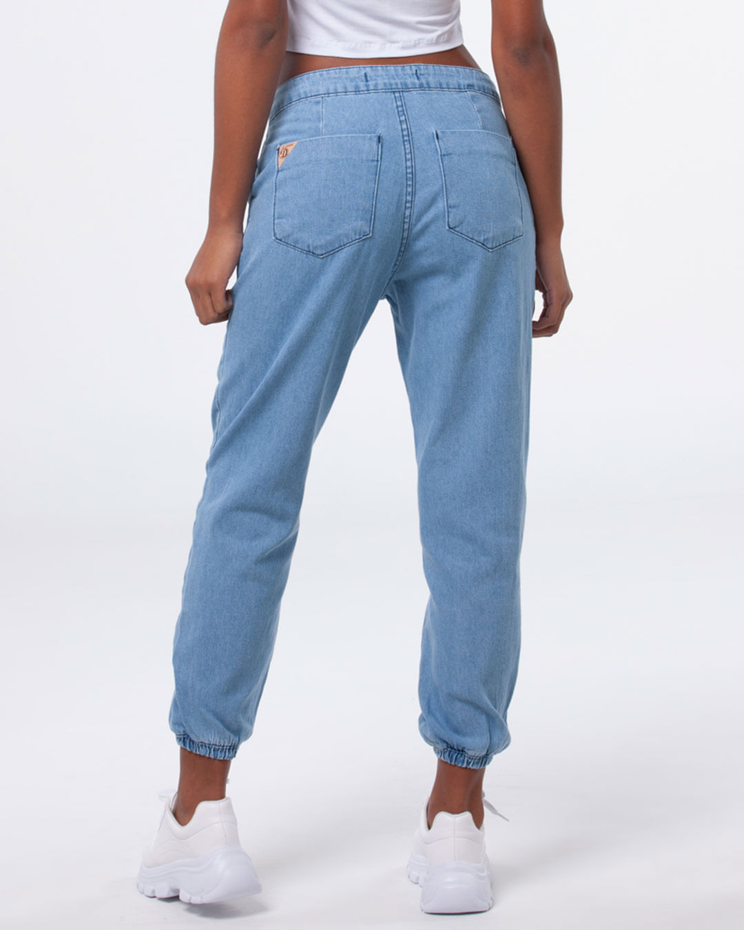 Calca-Jeans-Feminina-Jogger-Cintura-Baixa-Azul-Claro