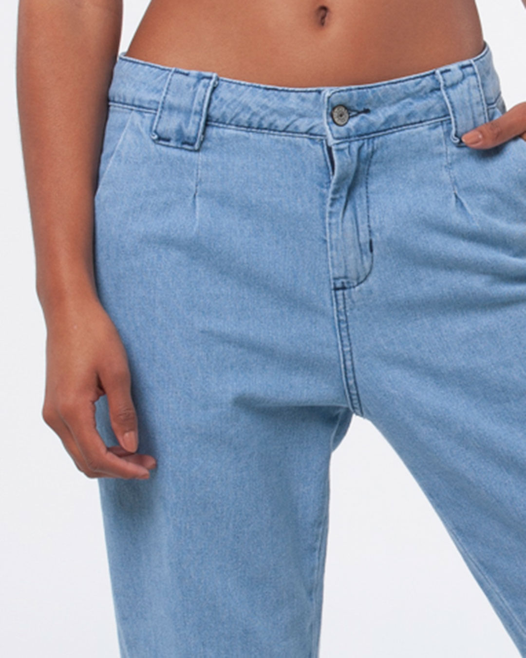 Calca-Jeans-Feminina-Jogger-Cintura-Baixa-Azul-Claro