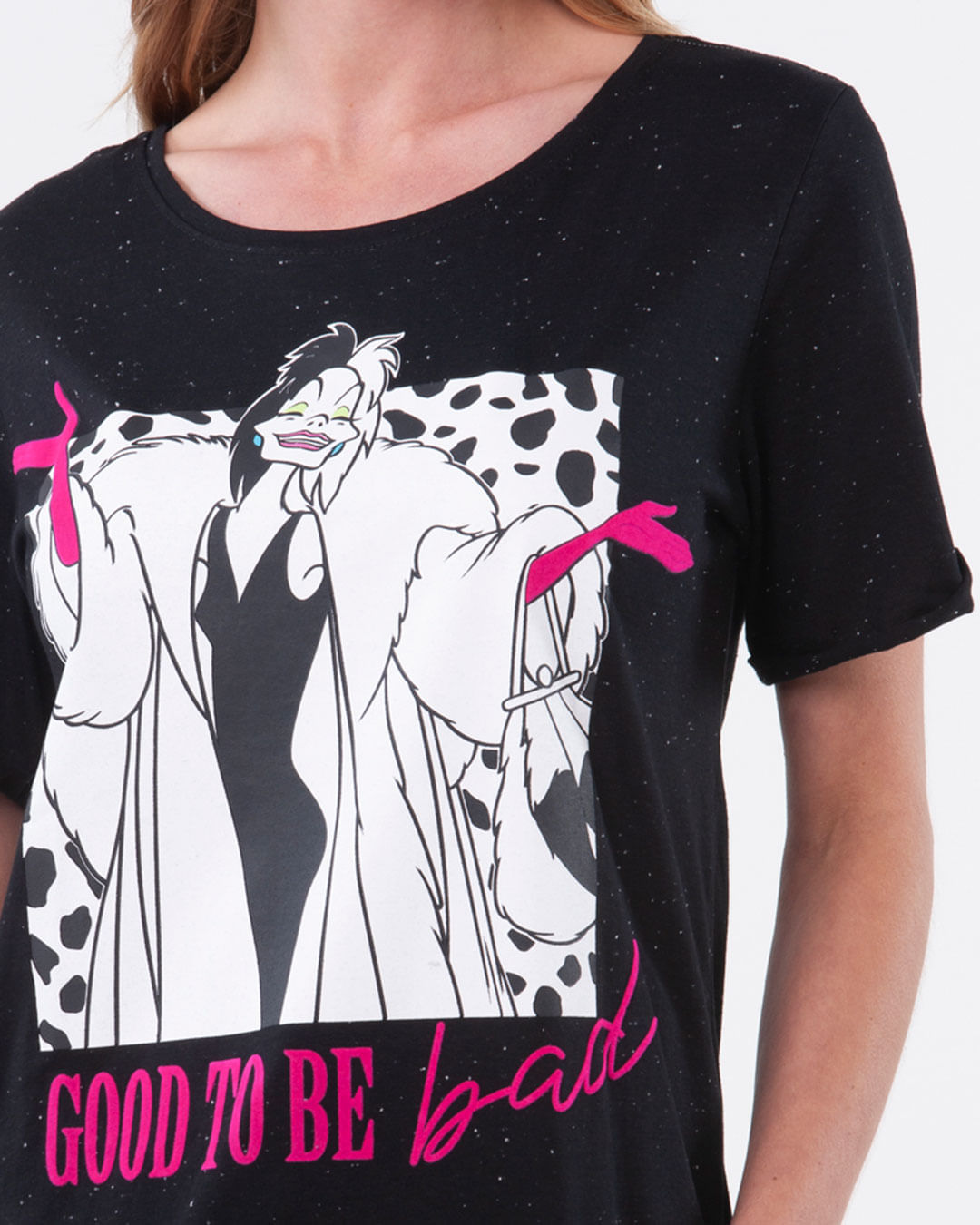 Camiseta-Feminina-Disney-Cruella-De-Vil-Preto