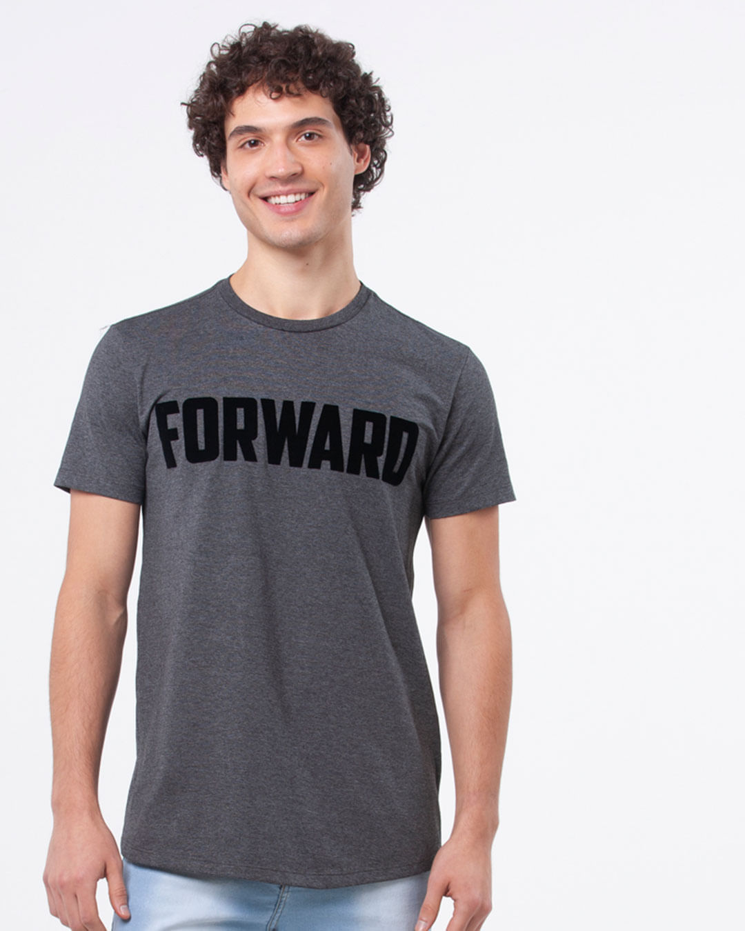 Camiseta-Masculina-Mescla-Regular-Estampa-Forward-Cinza