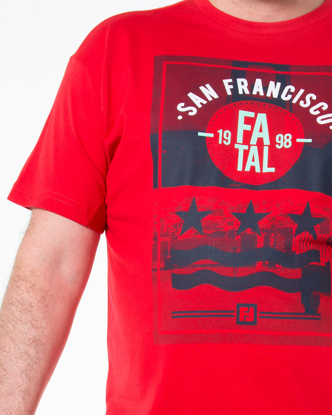 Camiseta-Masculina-Plus-Size-Estampada-San-Francisco-Fatal-Vermelha