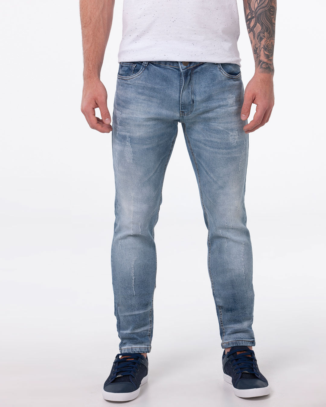 Calca-Jeans-Masculina-Elastano-Com-Puidos-Azul-Claro