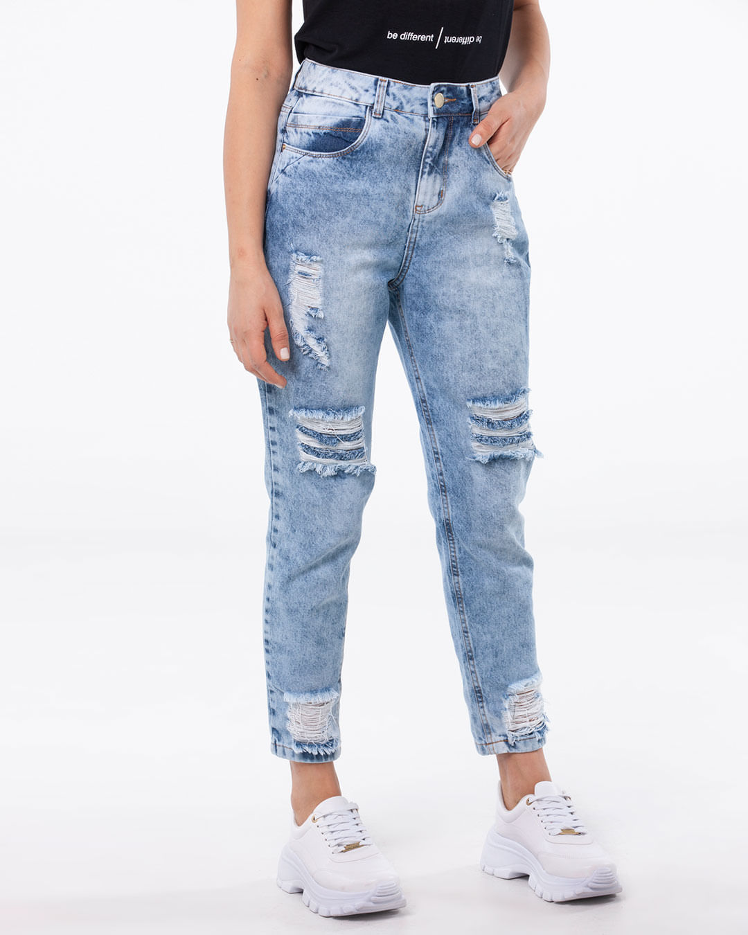Calca-Jeans-Feminina-Estonada-Destroyed-Azul-Claro