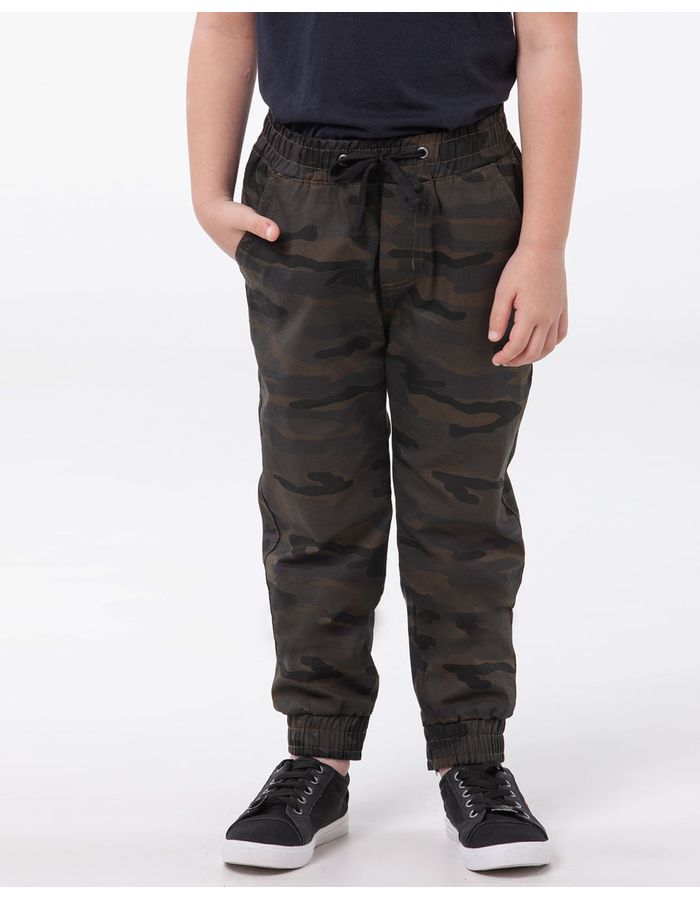 Calca-Infantil-Sarja-Jogger-Camuflada-Verde