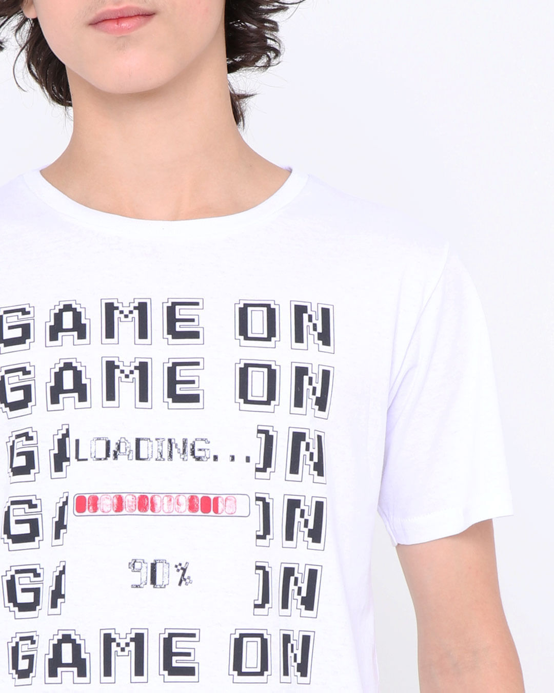 Camiseta-Juvenil-Manga-Curta-Estampa-Game-On-Branca