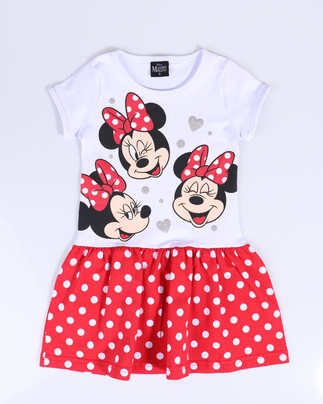 Vestido-Bebe-Estampado-Poa-Minnie-Disney-Branco