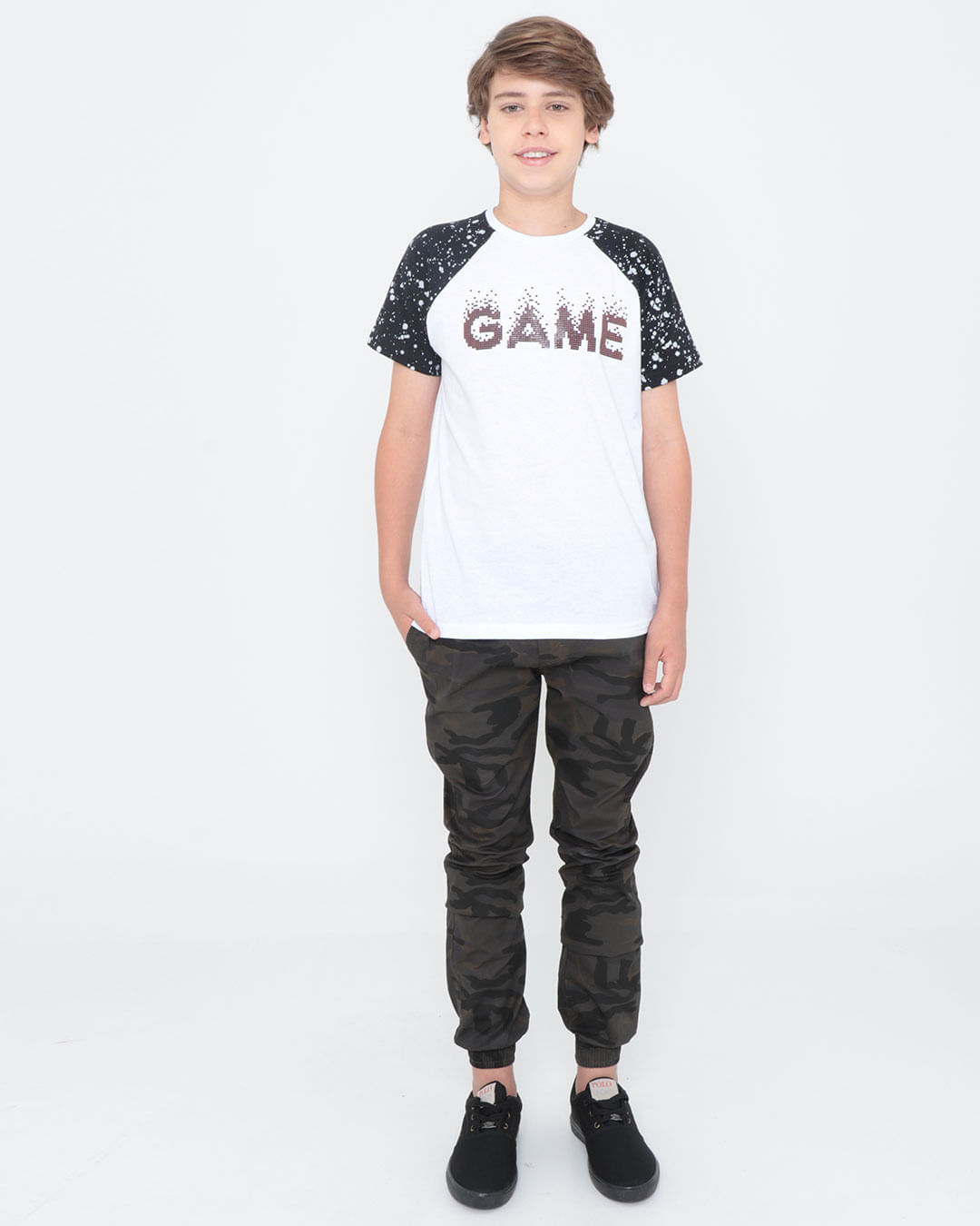 Camiseta-Juvenil-Raglan-Estampa-Game-Branca
