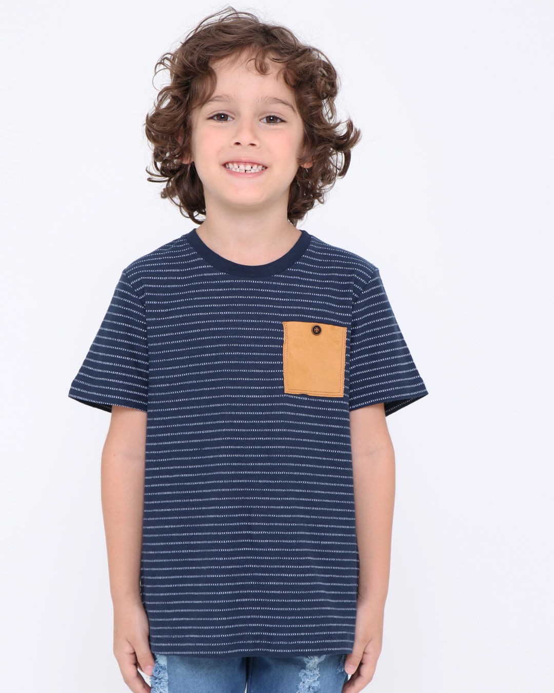 Camiseta-Infantil-Listrada-Azul-Marinho