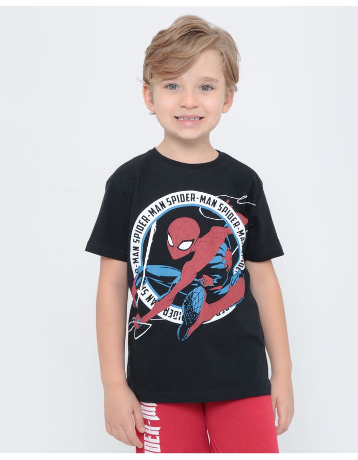 Camiseta-Infantil-Homem-Aranha-Marvel-Preta