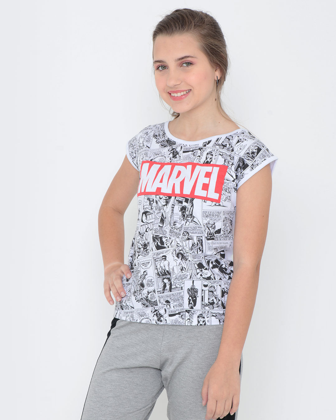 Camiseta-Juvenil-Quadrinhos-Marvel-Branca