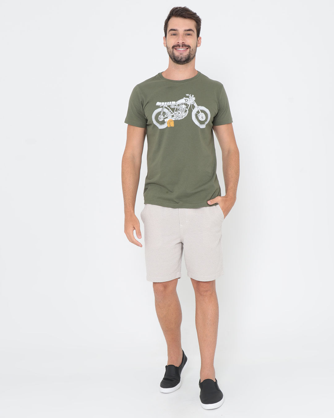 Camiseta-Manga-Curta-Estampa-Moto-Verde