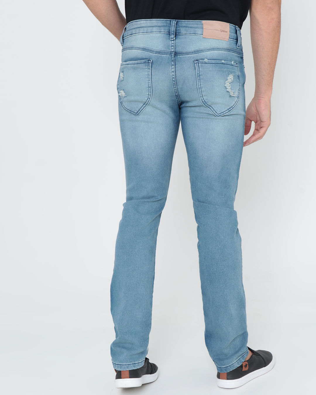 Calca-Jeans-Moletinho-Masculina-Reta-Destroyed-Azul