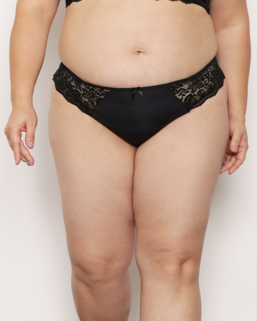 Calcinha Plus Size Feminina Biquíni Renda Preta