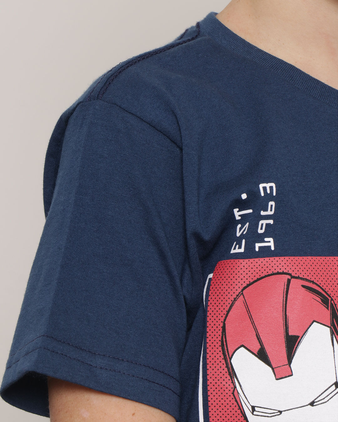 Camiseta-Infantil-Manga-Cruta-Estampa-Os-Vingadores-Marvel-Marinho