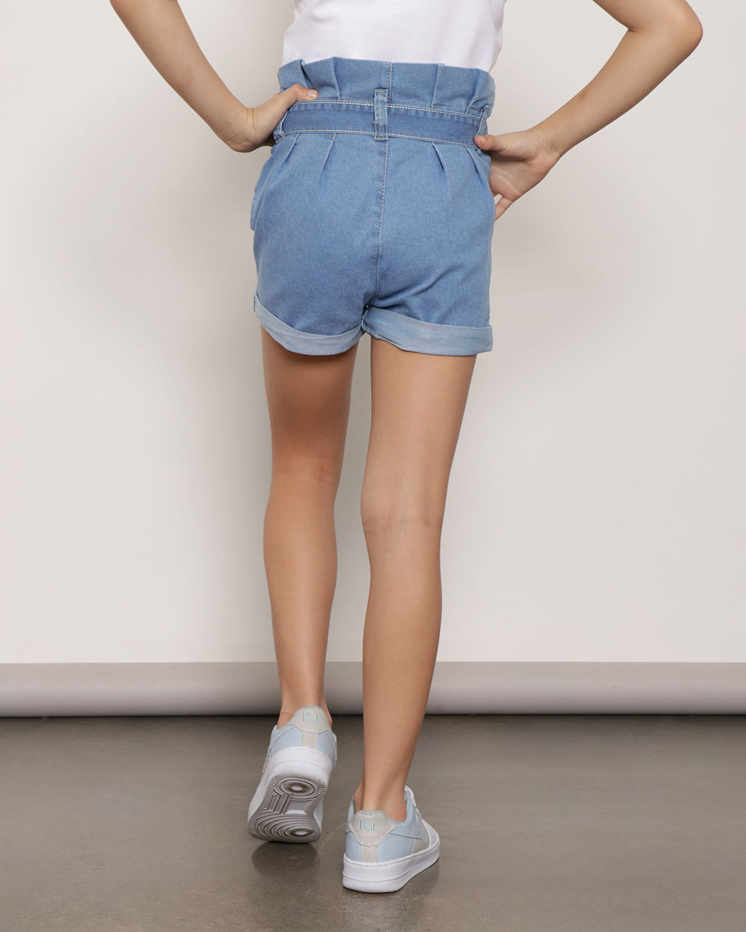 Short-Jeans-Infantil-Clochard-Com-Cinto-Azul