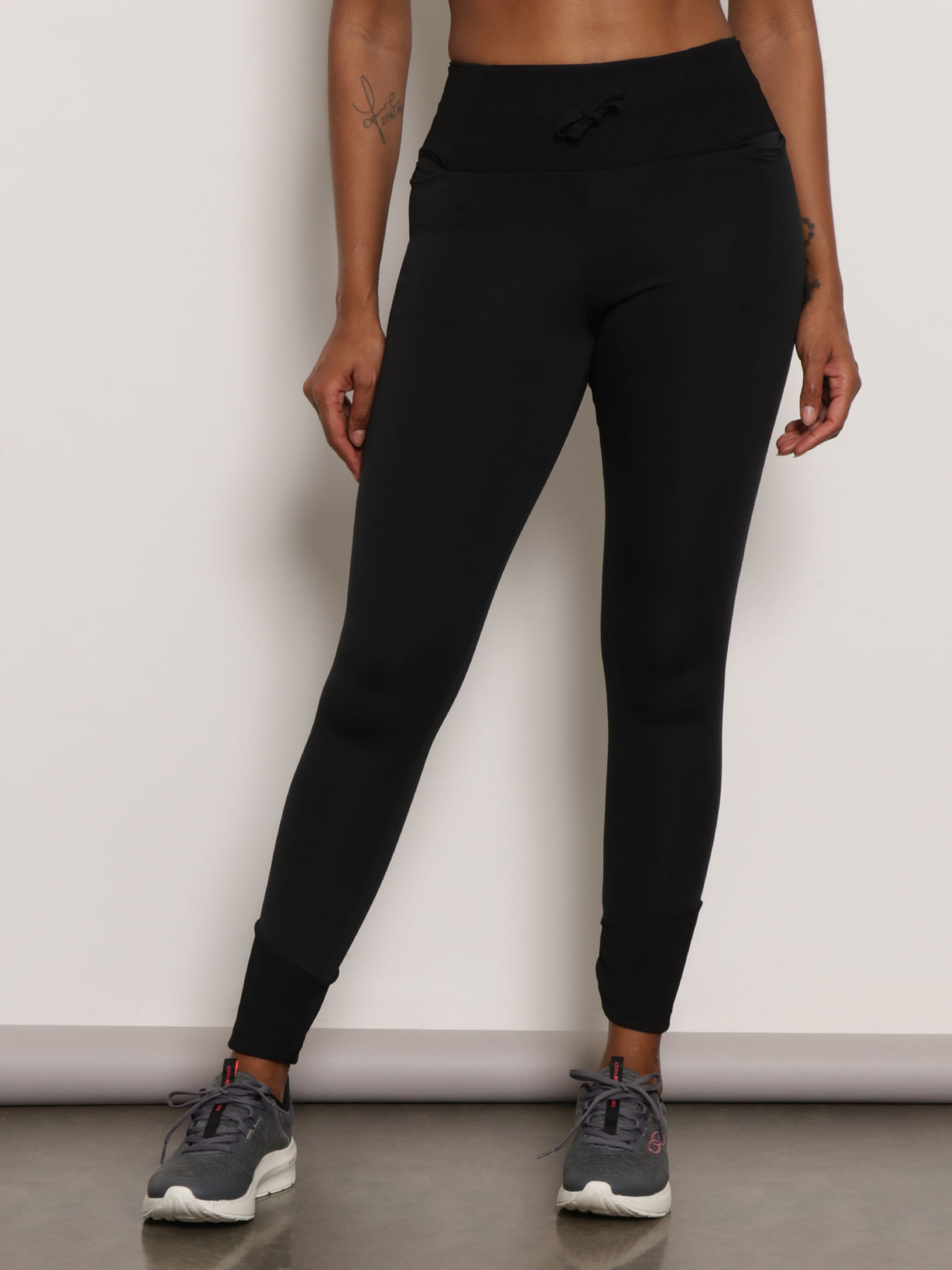 Calça Legging Feminina Com Elástico Preta