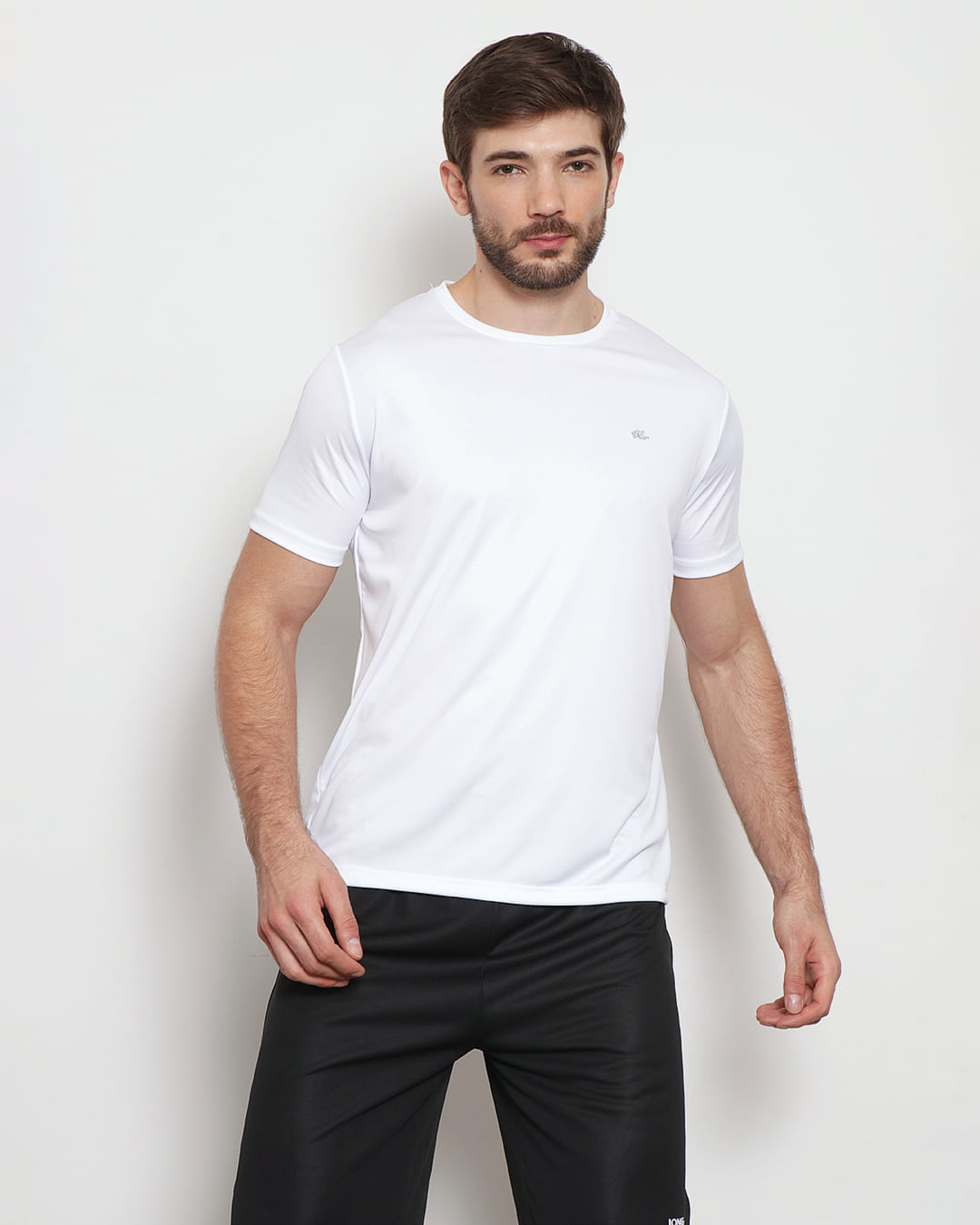 Camiseta Masculina Esportiva Dry Fit Manga Curta Branca