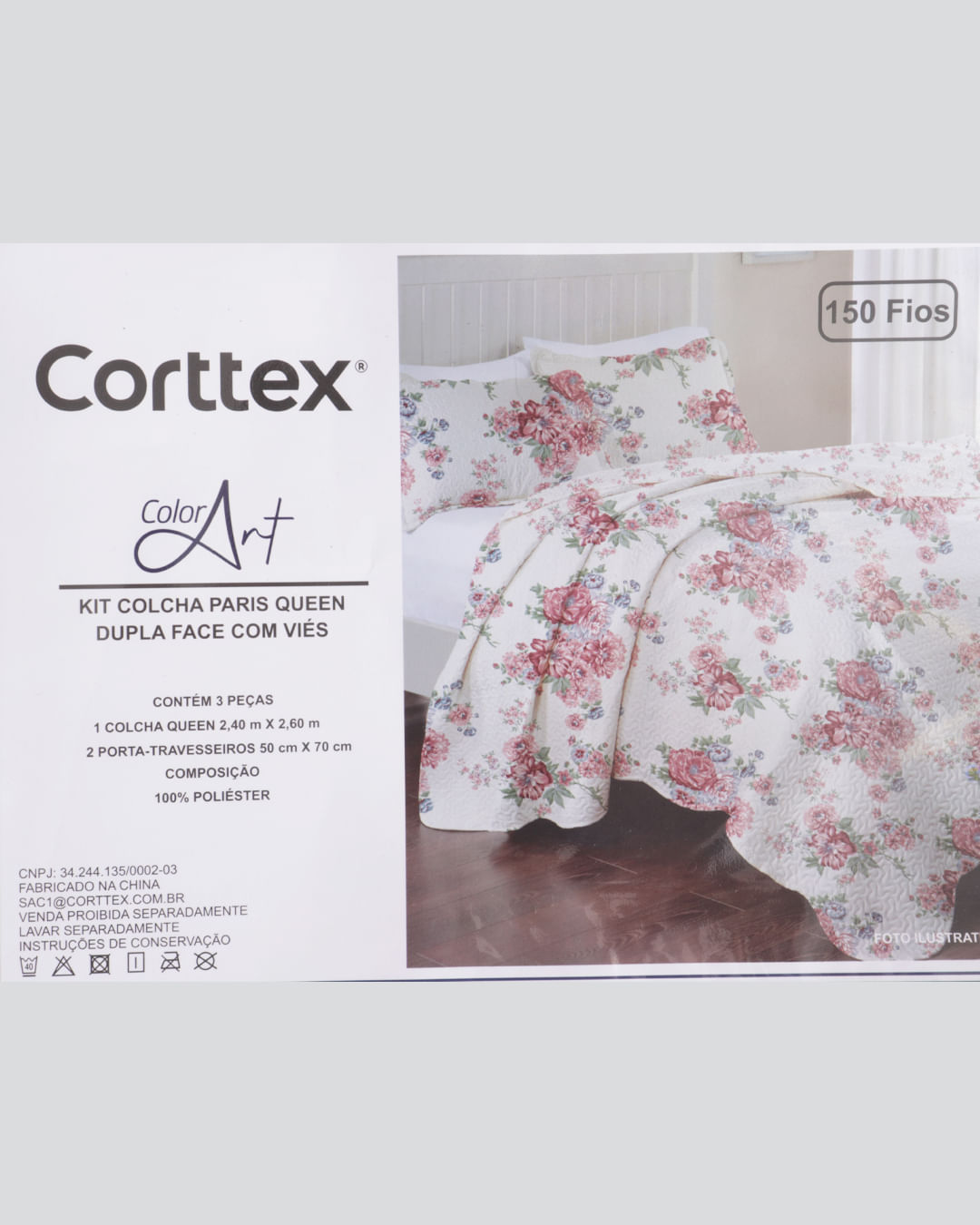 Kit-Colcha-Qs-Paris-S17-240-M-X-260---Cinza-Floral