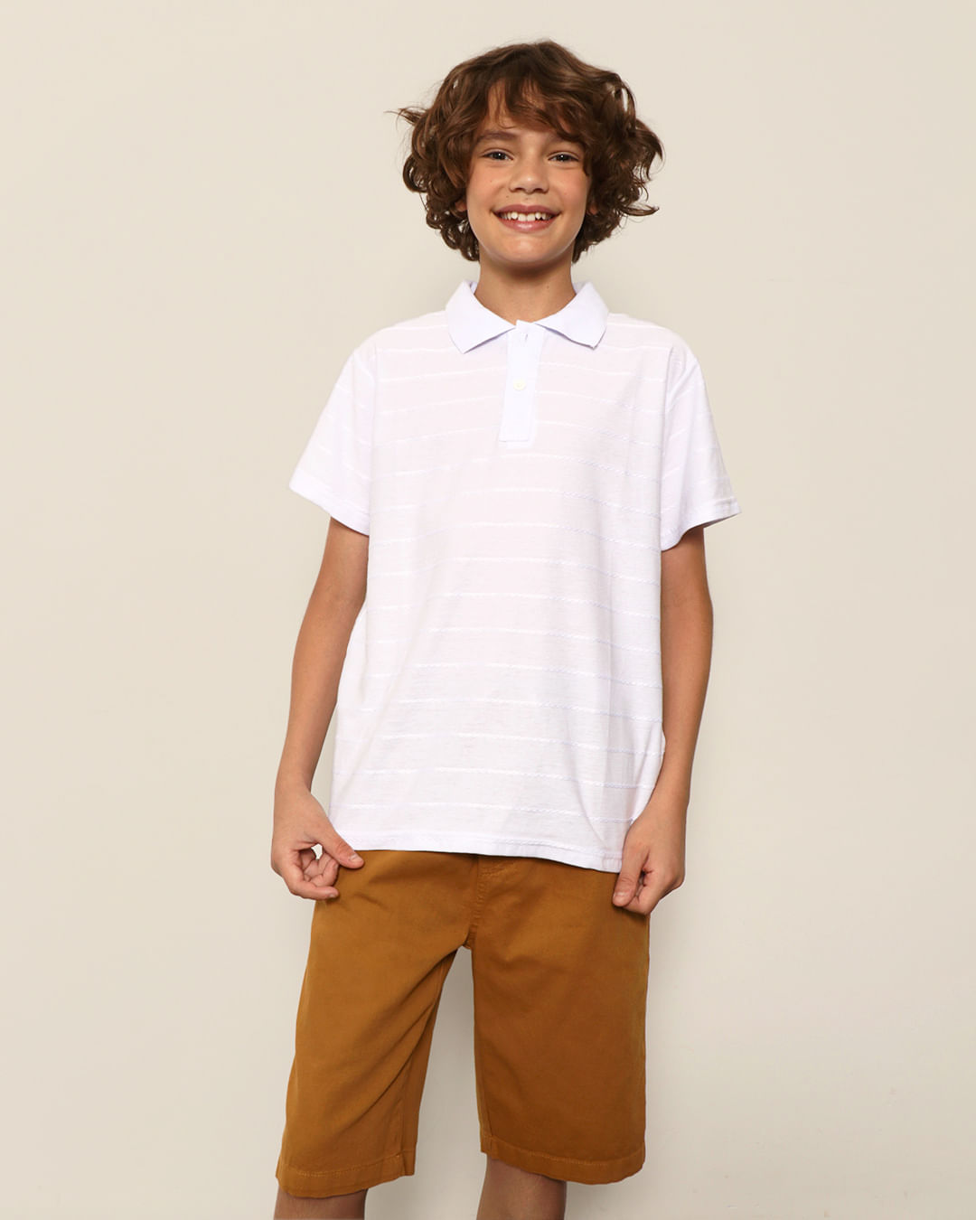 Camisa-Polo-Juvenil-Menino-Texturizada-Manga-Curta-Branca