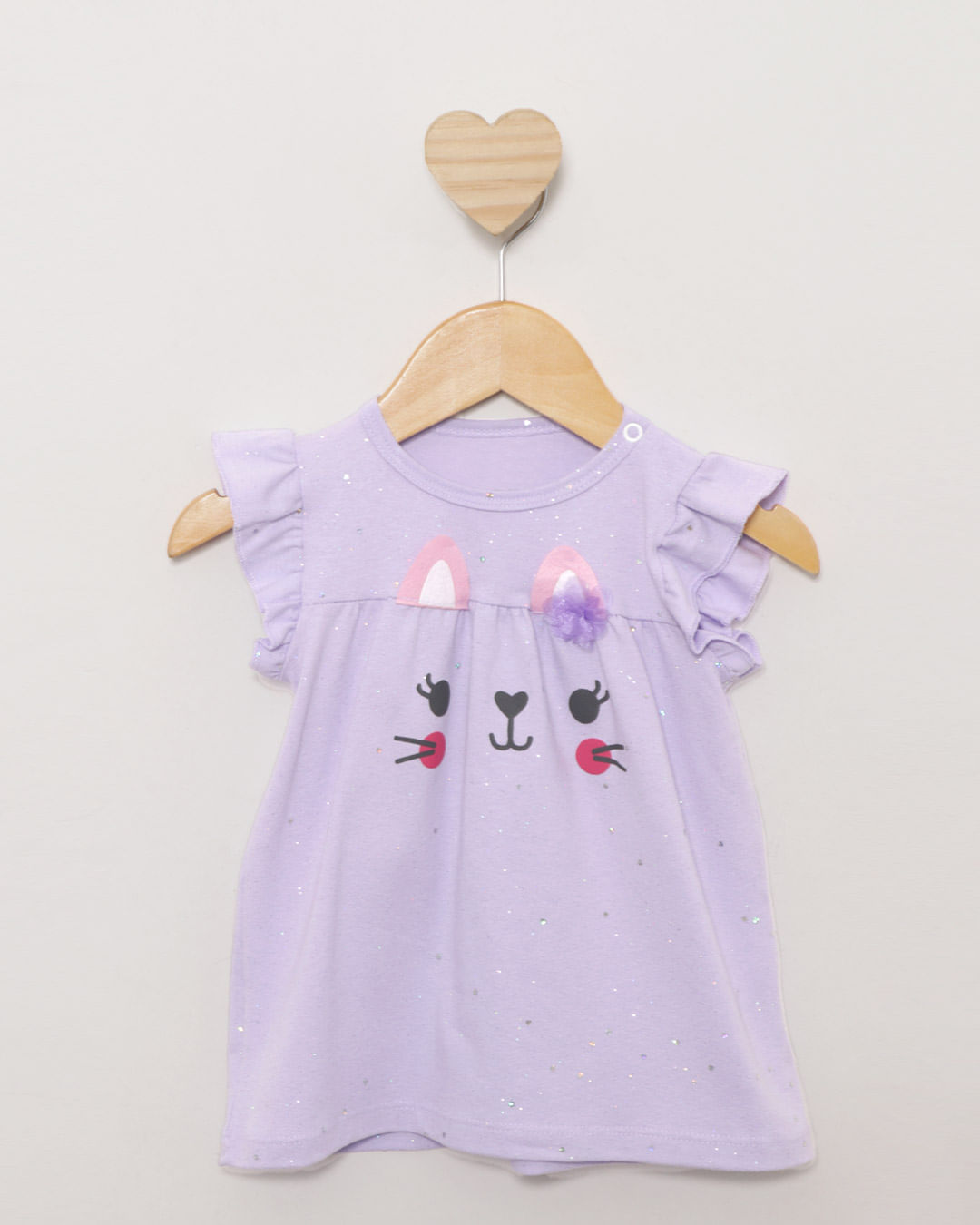 Vestido Bebê Curto Estampa Interativa Lilás