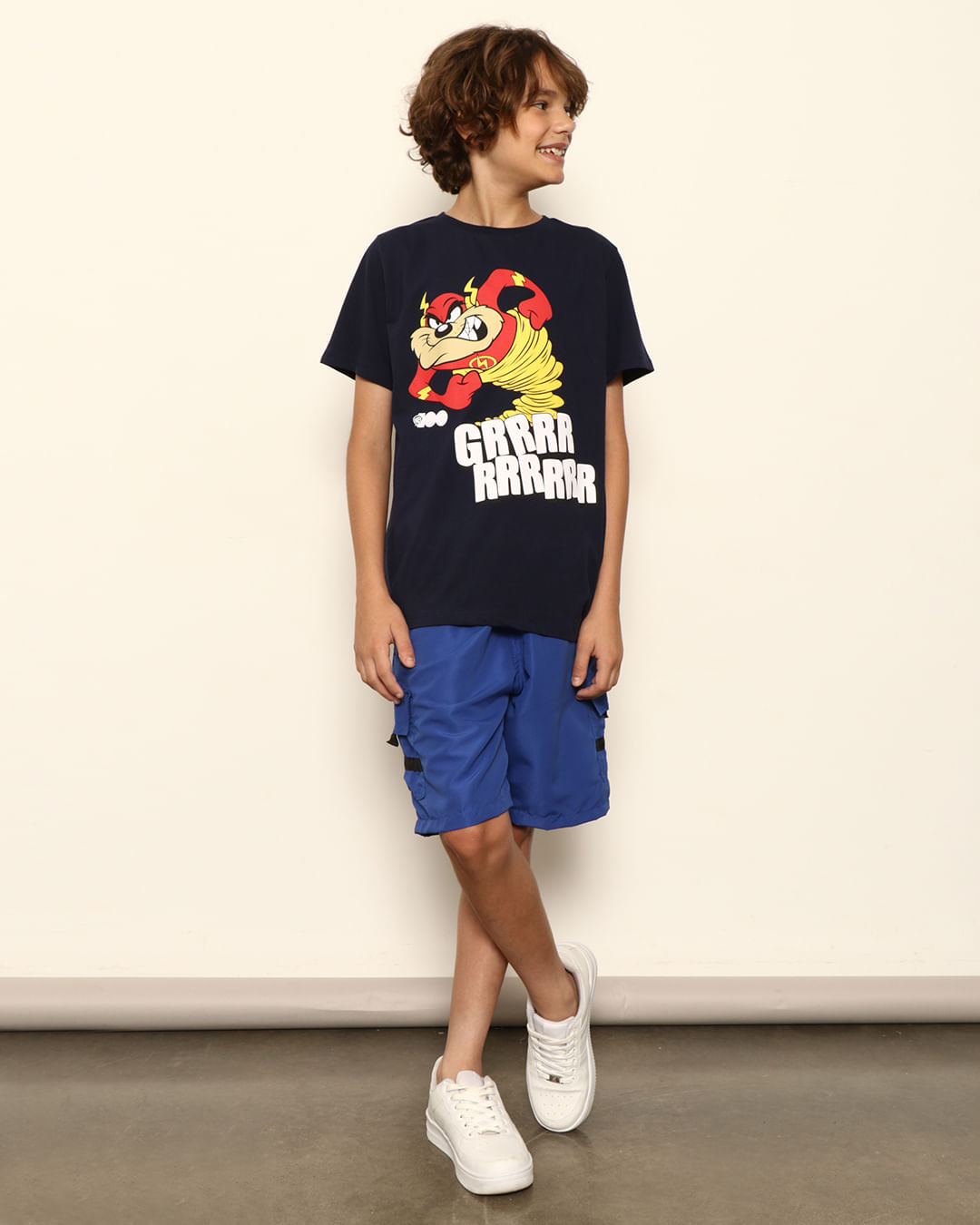 Camiseta-Juvenil-Menino-Warner-Bros-Taz-com-Estampa-Marinho