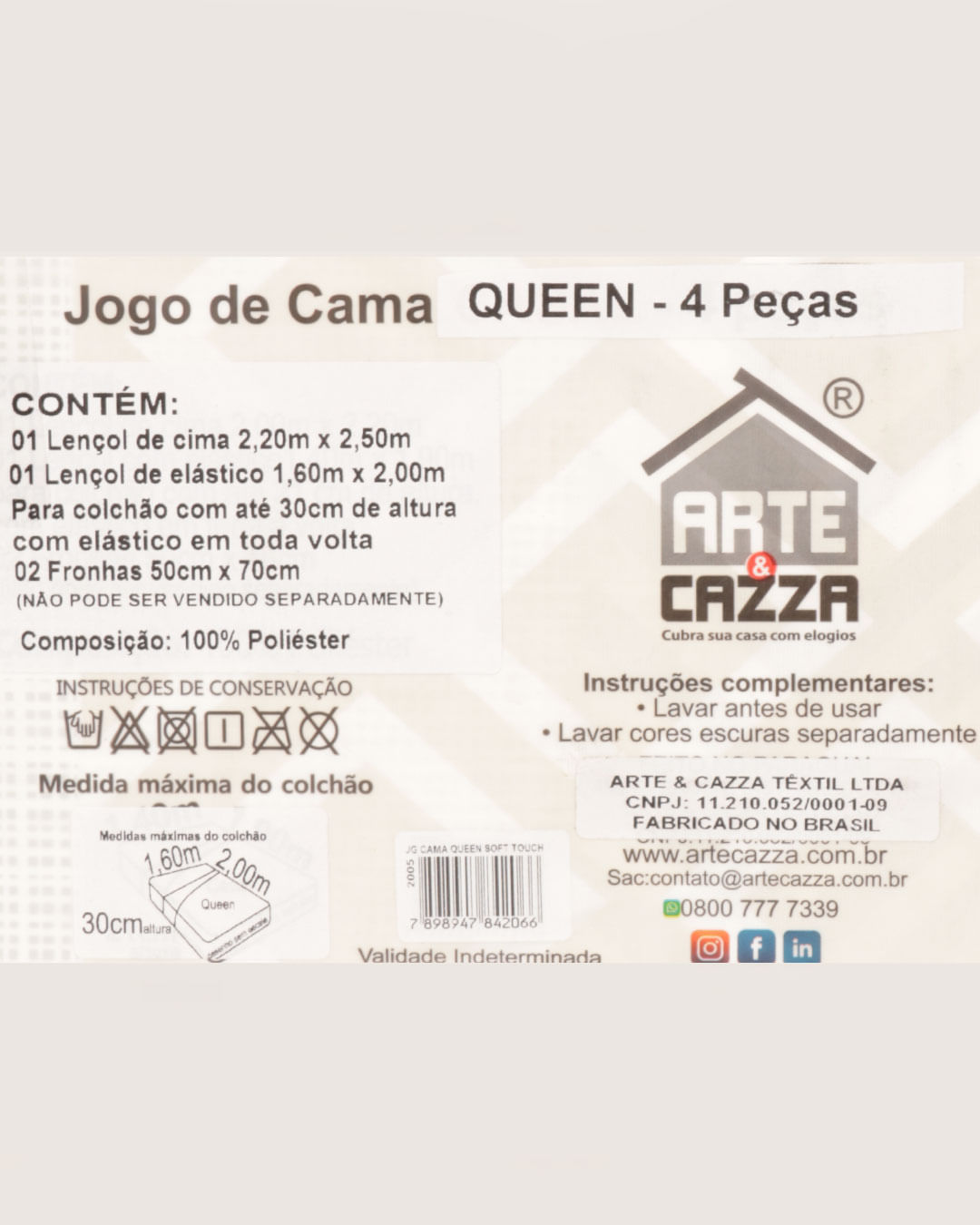Jogo-De-Cama-Arte-E-Cazza-Queen-4-Pecas-Estampa-Geometrica-Cinza