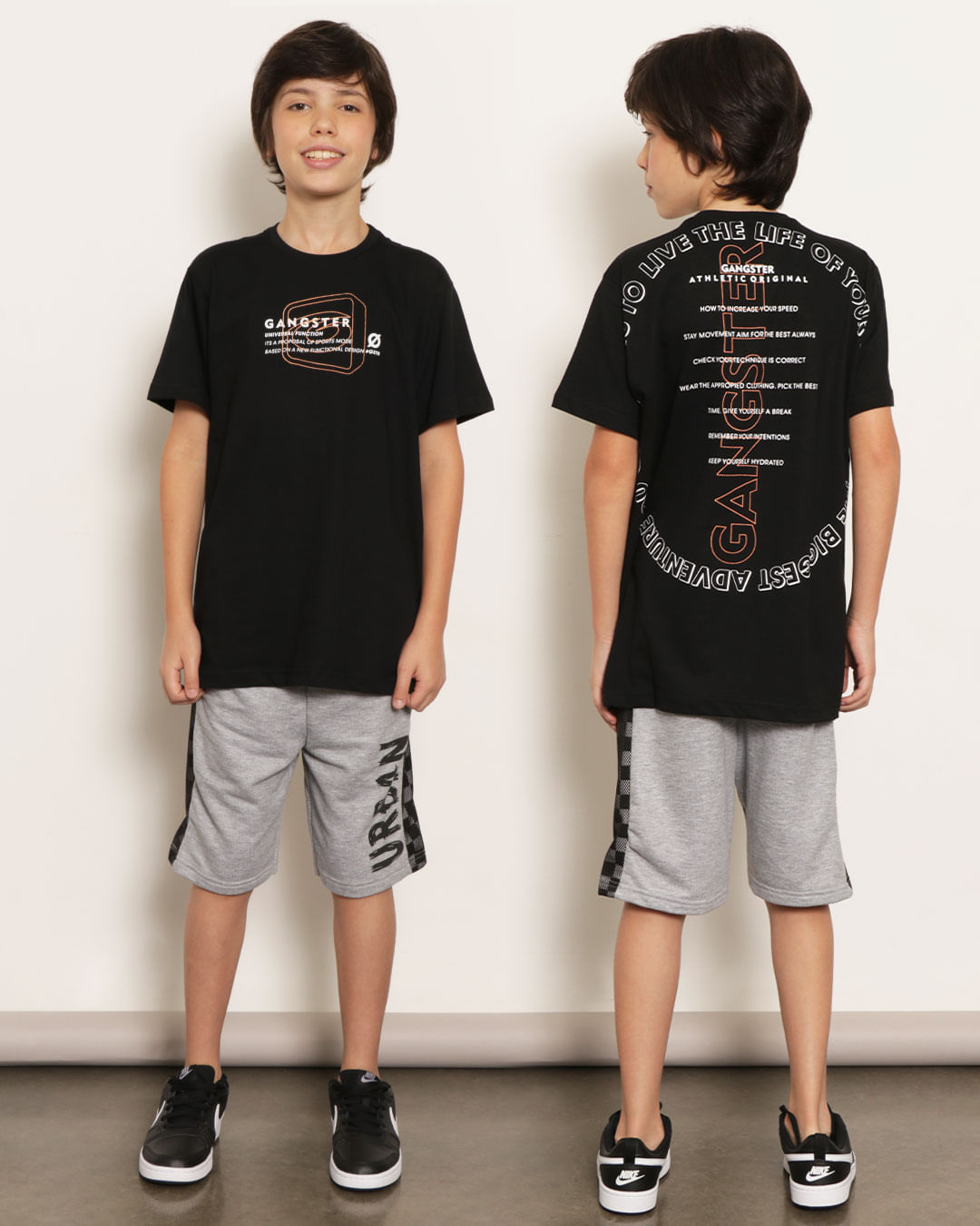 Camiseta-Juvenil-Gangster-com-Estampa-Frontal-e-Costas-Manga-Curta-Gola-Careca-Preta