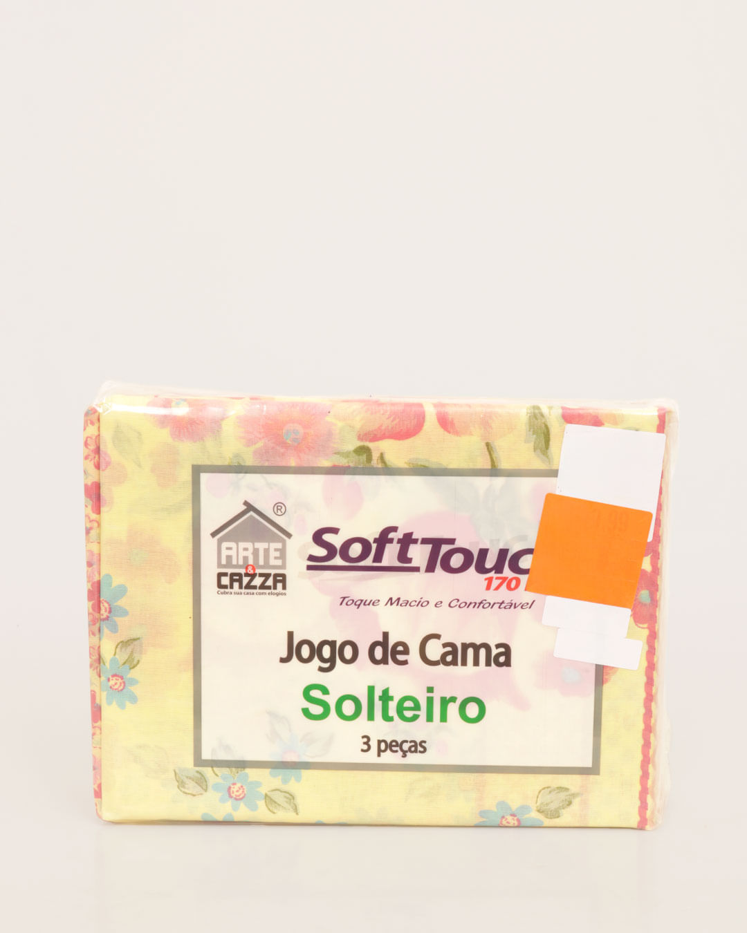 Jogo-de-Cama-Solteiro-3-Pecas-Arte---Cazza-Floral-Amarelo