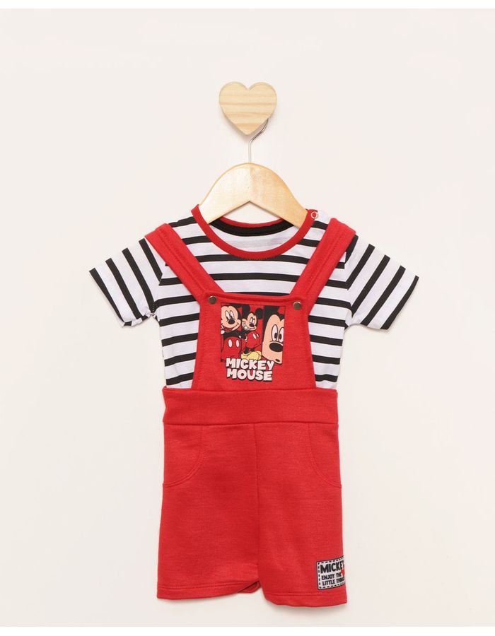 Conjunto-Jardineira-Bebe-Moletinho-Disney-Mickey-Manga-Curta-Vermelho