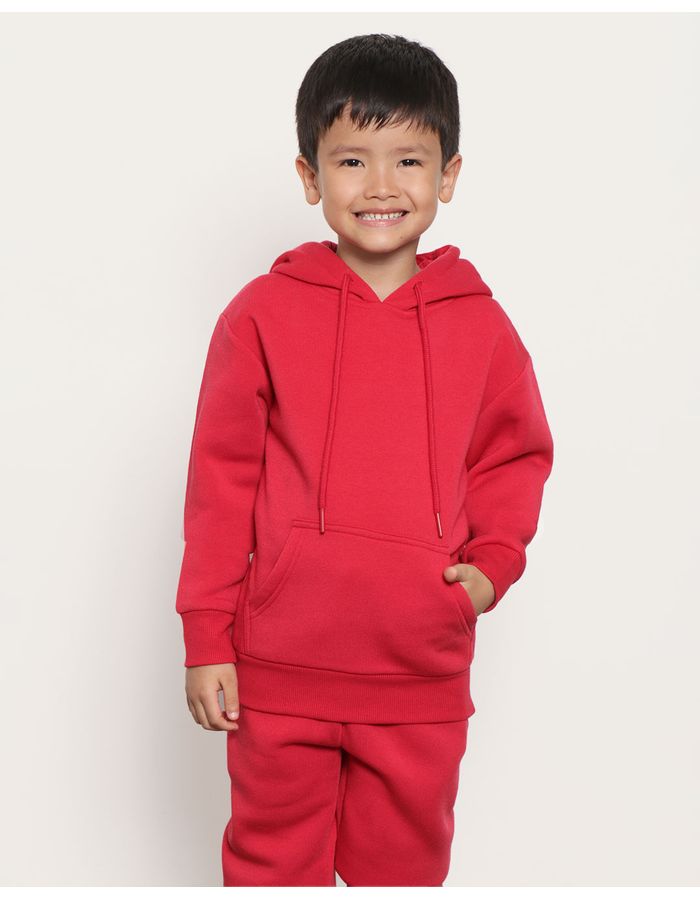 Blusao-Infantil-Moletom-Bolso-Canguru-Vermelho