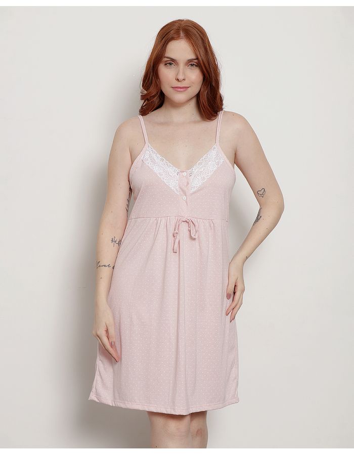 Camisola-Feminina-Amamentacao-Estampa-Poa-E-Renda-Rosa