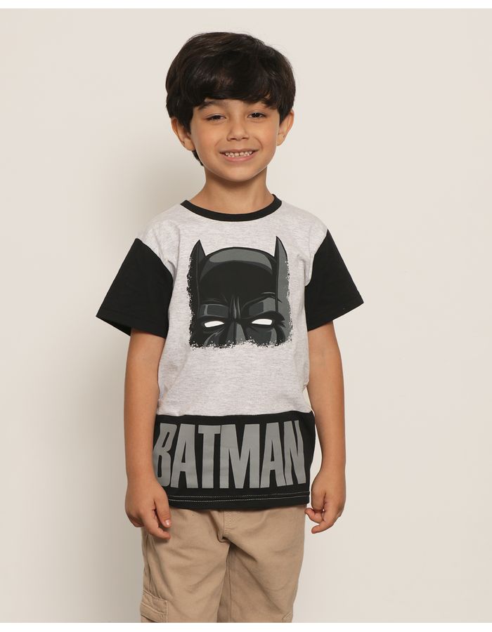 Camiseta-Infantil-Menino-Dc-Comics-Batman-com-Estampa-Cinza