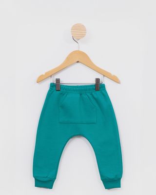 Calca-Moletom-Bebe-Bolso-Canguru-Jogger-Verde-Escuro